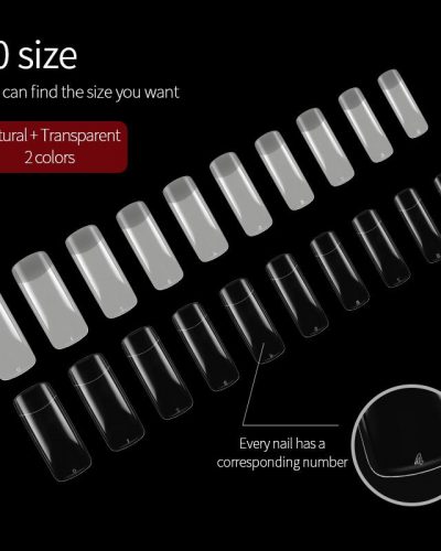HALF COVER SQUOVAL NAIL TIPS CLEAR 500 TIPS - IMAGE 2
