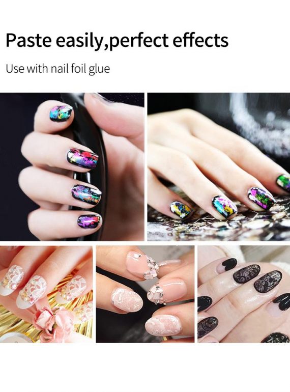LACE NAIL FOIL TRANSFER WITH DESIGN NAIL - IMAGE 1