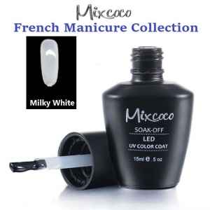 MIXCOCO SOAK-OFF UV GEL NAIL POLISH MILKY WHITE - IMAGE 1