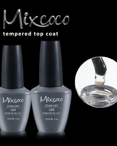 MIXCOCO SOAK-OFF UV NO WIPE TEMPERED TOP COAT - IMAGE 1