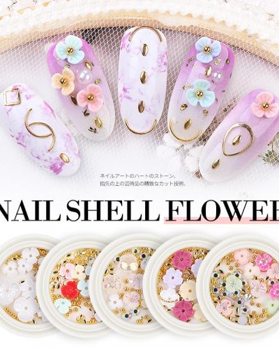NAIL SHELL FLOWER NAIL DECORATION - IMAGE 1