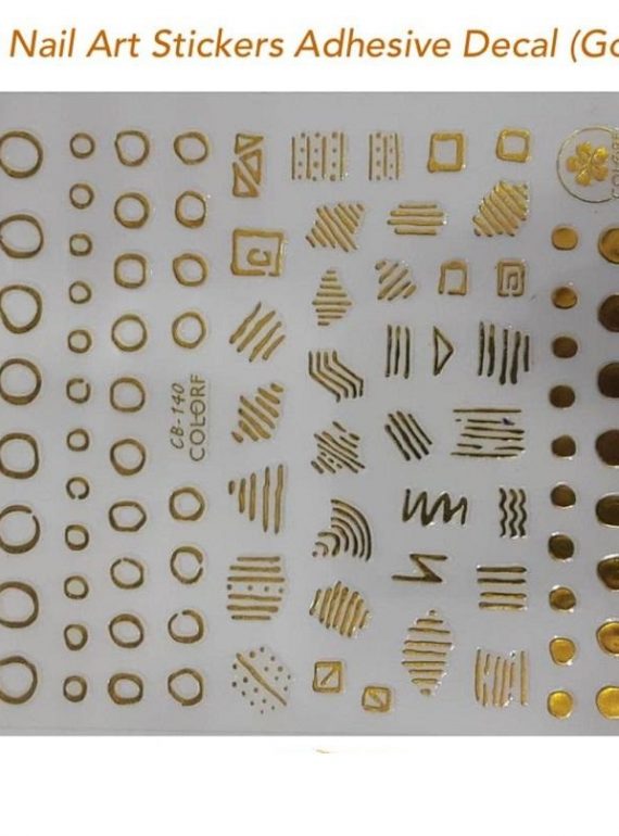 3D NAIL ART STICKERS ADHESIVE DECAL - GOLD 3