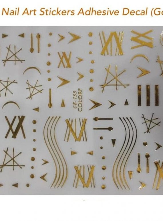 3D NAIL ART STICKERS ADHESIVE DECAL - GOLD 8