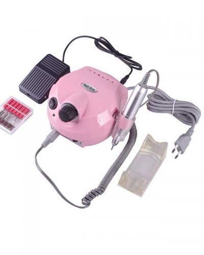 NAIL DRILL MACHINE WITH FOOT PEDAL PINK - IMAGE 1