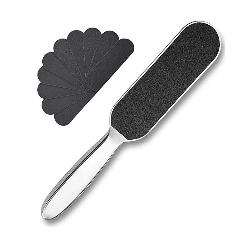 Professional Stainless Steel Pedicure Foot File with 10 replacement