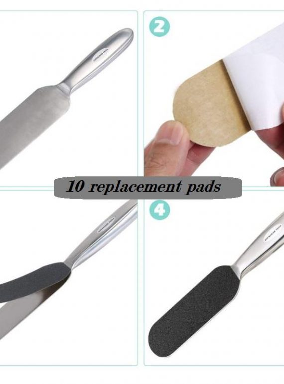 PEDICURE FOOT FILE WITH 10 REPLACEMENT PADS - IMAGE 3