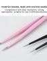 STAINLESS STEEL POINTED TWEEZERS WITH SILICONE END - IMAGE 1