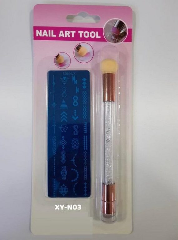 STAMPING PLATE WITH BLOOMING STAMPING BRUSH -XY-N03