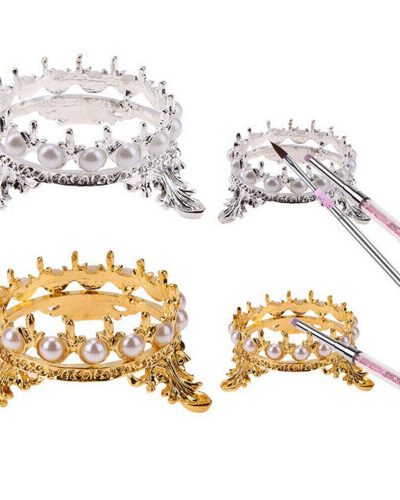 VINTAGE STYLE PEARL CROWN NAIL ART BRUSH HOLDER - IMAGE 2