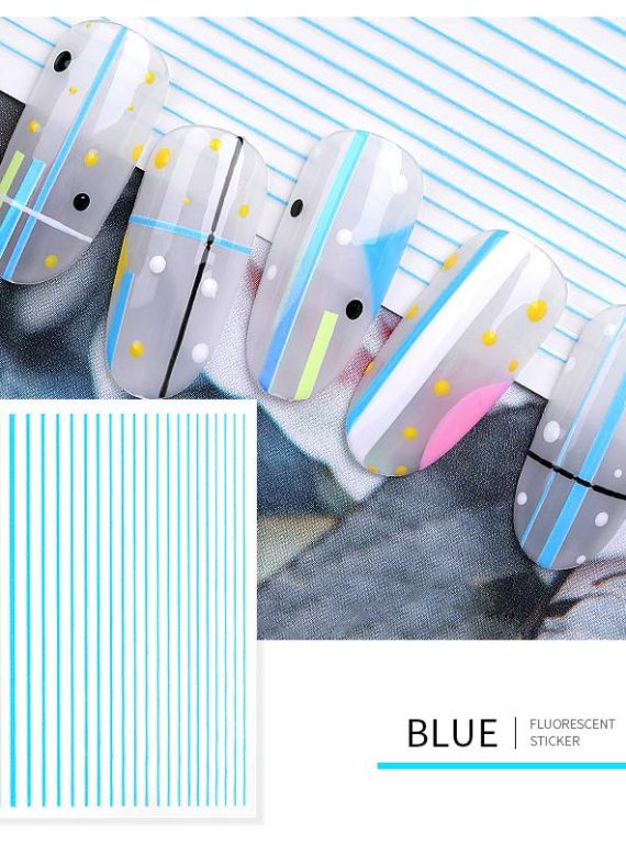 FLUORESCENT NAIL STICKERS - BLUE