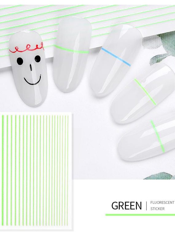 FLUORESCENT NAIL STICKERS - GREEN