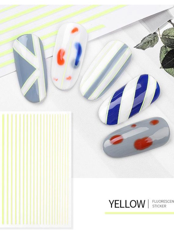 FLUORESCENT NAIL STICKERS - YELLOW
