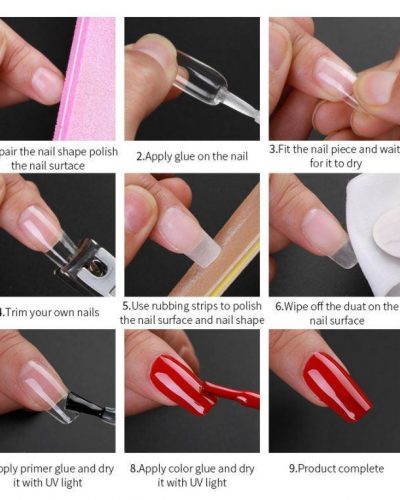 FULL COVER COFFIN NAIL TIPS CLEAR - IMAGE 4