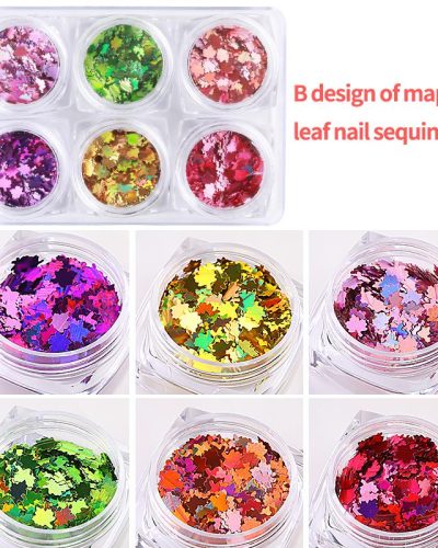 MAPLE LEAF SHAPED B NAIL SEQUINS - IMAGE 1