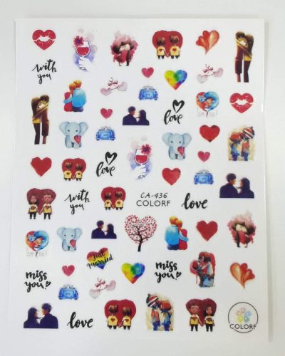 NAIL STICKERS HEART, LOVE AND LIPS - CA436