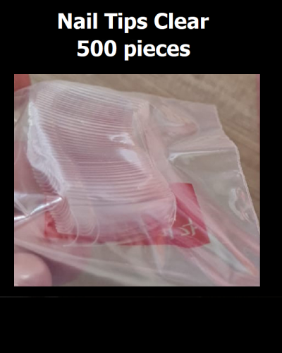 Nail Tips Square Clear 500 Tips - IMAGE 1