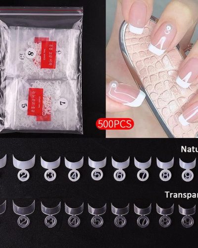 SHORT FRENCH NAIL TIPS - NATURAL 100 TIPS - IMAGE 1