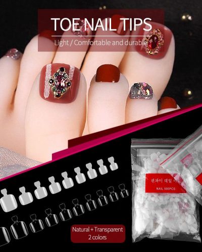 TOE NAIL TIPS CLEAR 100 TIPS - IMAGE 1